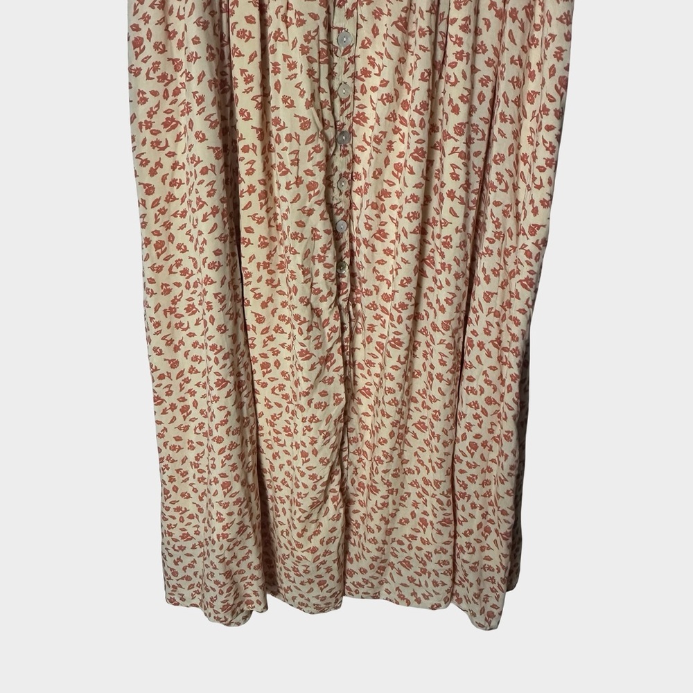 Free People Floral Button Front Midi Skirt Small Cottage Festival Boho - Picture 4 of 9
